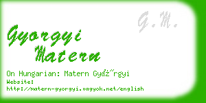 gyorgyi matern business card